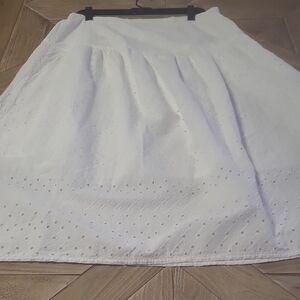 Old Navy White Eyelet Midi Skirt